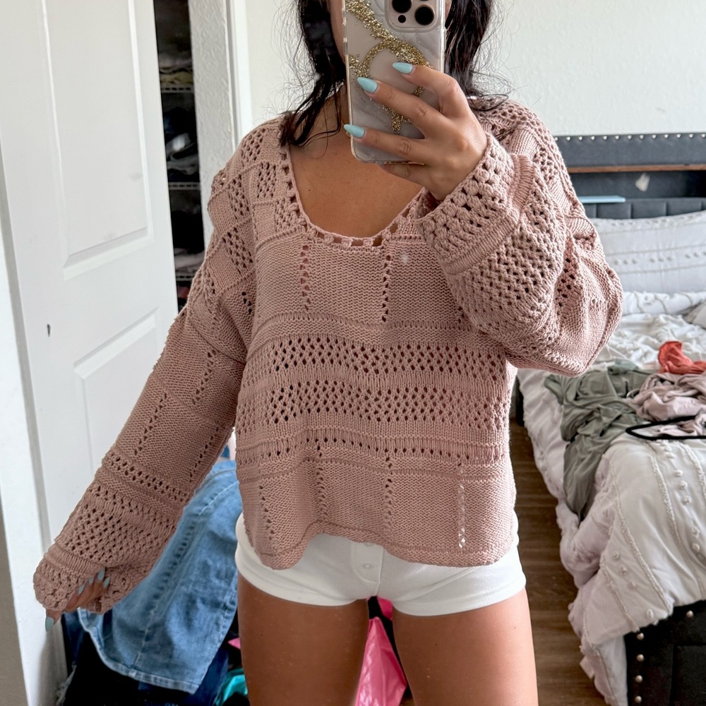 Women's Pink Knit Sweater